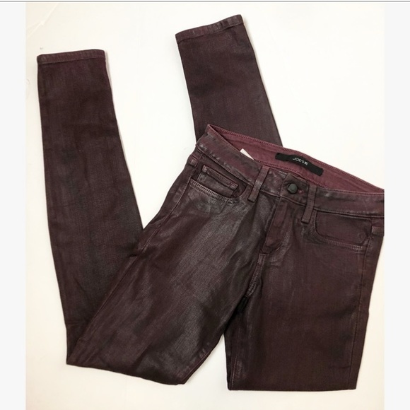 Joe's Jeans Maroon Coated Skinny Jeans 26 - Picture 4 of 5